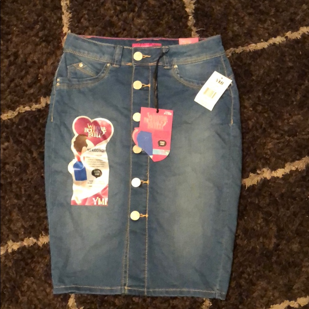 New YMI jean skirt